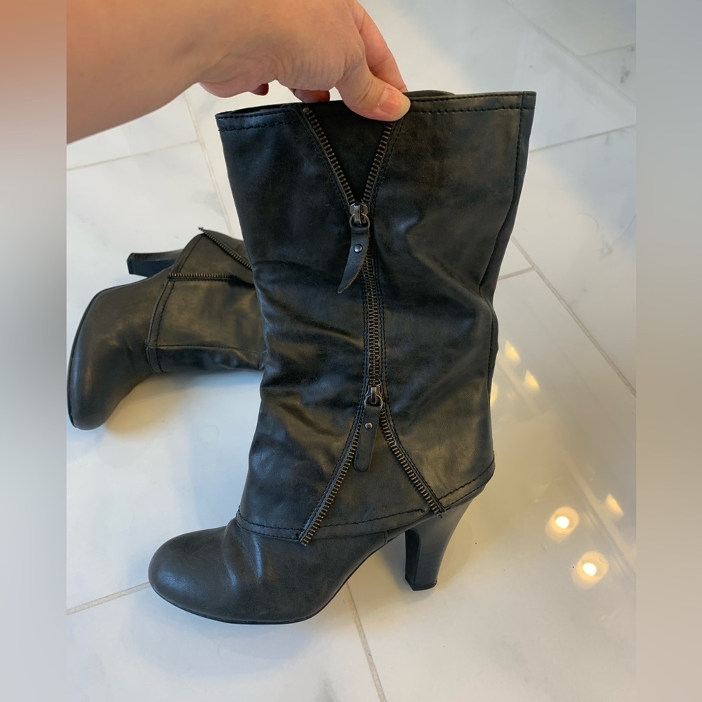 Style & Co Zippity mid calf boots Size 8